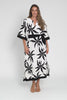 Tessie Black Tropical Linen Kaftan,Video