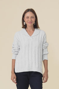 Guy Grey Collared Knit Jumper,Video