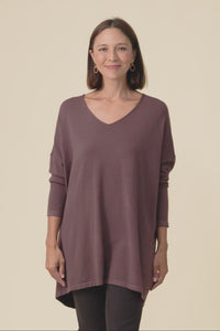 Piper Brown V Neck Knit Jumper,Video