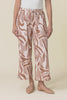 Minnelli Tan Abstract Linen Cotton Pants,Video