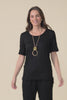 Travel No-Iron Black Scoop Neck Top,video