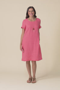 Ravello Melon Linen Pocket Dress,video