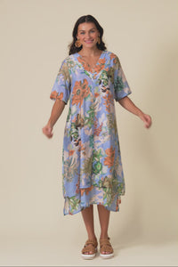 Nala Blue Garden Layers Dress,Video