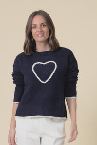 Zoe Navy Heart Knit Jumper,Video