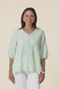 Fira Sage Cotton Embroidered Top,Video