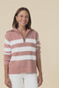 Gracie Pink Stripe Half Zip Knit Jumper,Video