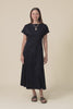 Lottie Black Cotton Boatneck Dress,Video