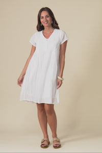 Sabina White Crinkle Cotton Dress,Video
