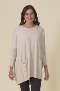Helsinki Beige Knit Pocket Jumper,Video