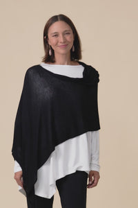 Carrie Black Cashmere Bamboo Poncho,Video