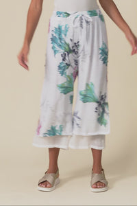 Max White Floral Layered Pants
