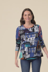 Pari Blue Porto Cotton Long Sleeve Tee,Video