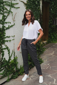 Ponny White Linen Blend Button Top,Video