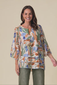 Phil Blue Watercolour Layered Top,Video