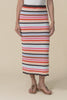 Retro Multi Stripe Cotton Knit Skirt,Video