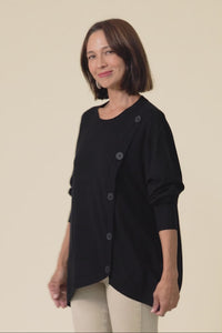 Dianne Black Button Knit Jumper,Video
