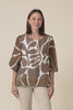 Lenah Mocha Abstract Sleeved Top,Video