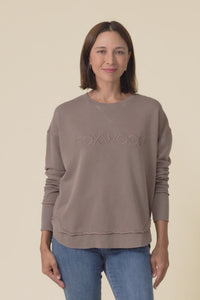 Simplified Brown Cotton Crewneck Sweatshirt,Video