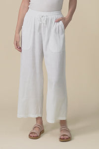 Minnelli White Linen Cotton Pants,video