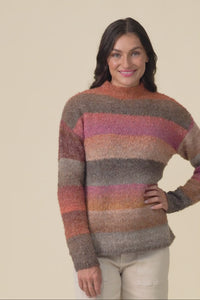 Augie Orange Stripe Knit Jumper,Video