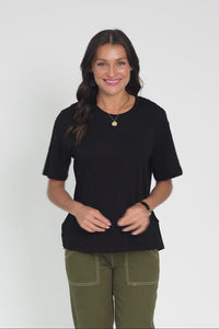 Relax Black Cotton Tee,Video