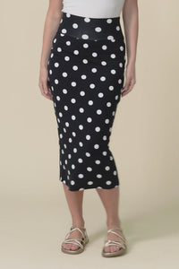 Black Spot Bamboo Maxi Tube Skirt,Video