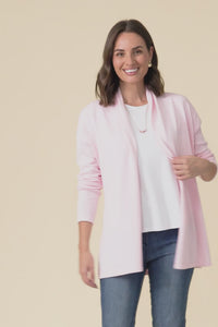 Primrose Pink Cotton Drape Cardigan,Video