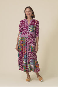 Lacala Purple Motif Button Dress,Video