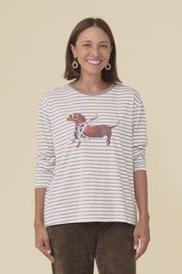 Coco Beige Stripe Long Sleeve Tee,Video