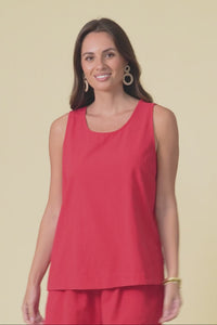 Esme Red Cotton Tank Top