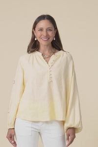 Carlson Yellow Embroidered Blouse,video