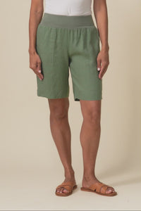 Aster Khaki Linen Shorts,Video