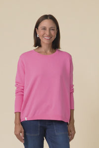 Divine Hot Pink Cotton Crew Sweatshirt,Video
