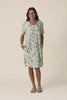Victoria Khaki Leaf Linen Blend Dress,Video