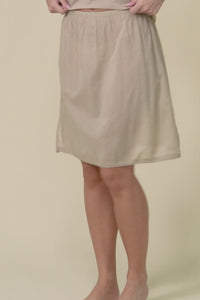 Nude Cotton Slip Skirt,Video