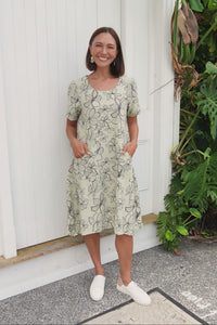 Bexley Sage Flower Pocket Dress,Video
