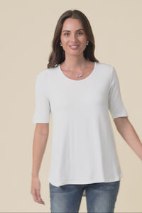 Maya White Half Sleeve Tee