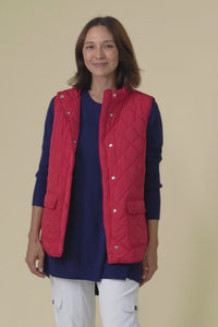 Max Red Quilted Pocket Vest,Video