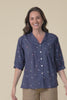Farrow Navy Nautical Cotton Pleated Blouse,Video
