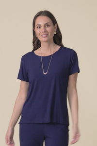 Minelli Navy Bamboo Tee,Video