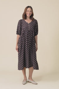 Gabriella Brown Spot Pocket Dress,Video