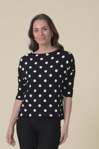 Camila Black Spot Bamboo Top,Video