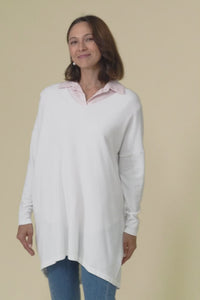 Piper White V Neck Knit Jumper,Video