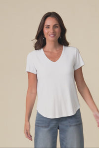 Veronica White Bamboo Tee,Video