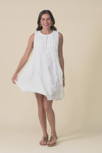 Willa White Crinkle Cotton Dress,Video