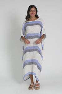 Brinley Navy Stripe Linen Dress,Video