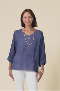 Ziola Blue Linen Cotton Top,Video