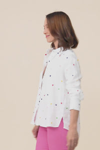Henne White Heart Linen Shirt,Video
