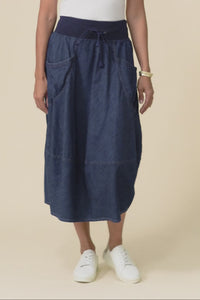 Gwen Blue Denim Pocket Skirt,Video
