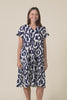 Lania Navy Motif Crinkle Cotton Dress,Video